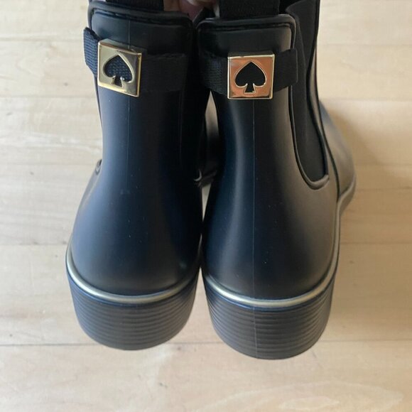 Kate Spade Women black "Solstice" ankle rainboots *Missized sz 10/11 - Picture 3 of 6